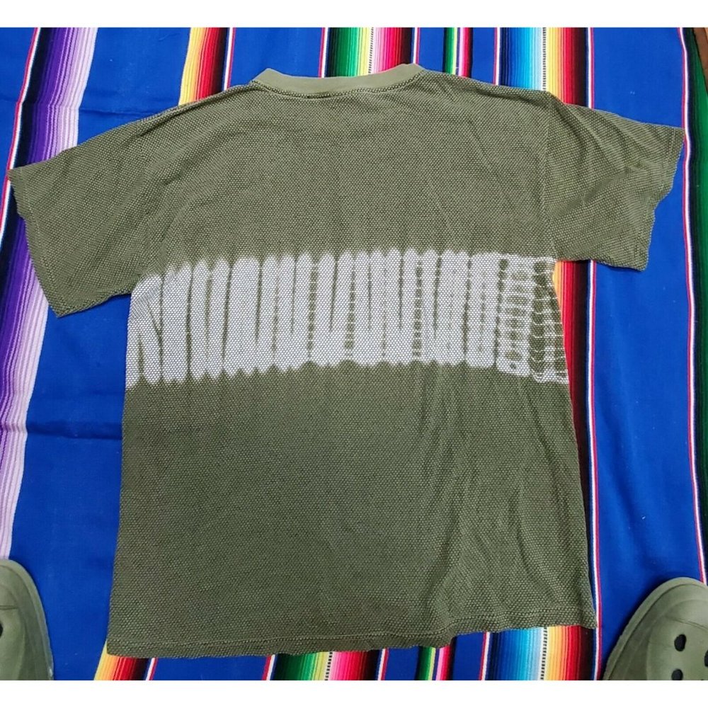 Bugle Boy T Shirt Mens Vintage 90s Striped Green Fade Grunge Skate Retro Medium